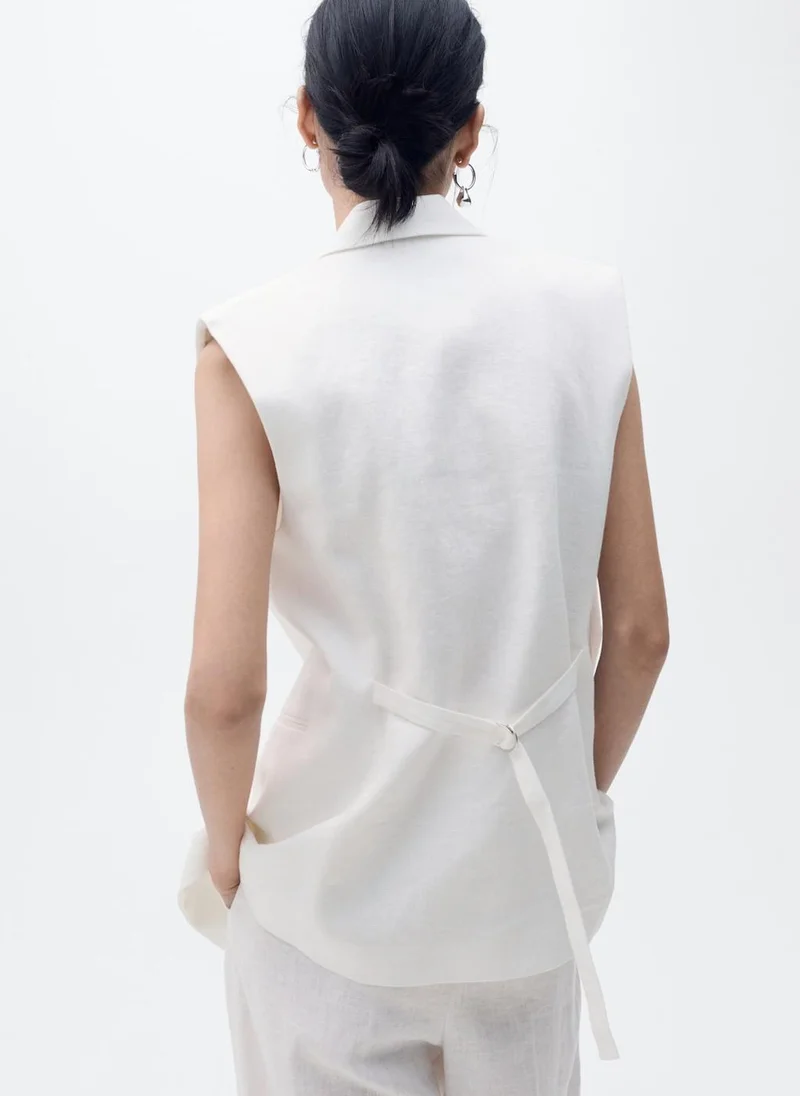 MANGO linen suit waistcoat